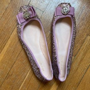 Kate spade pink glitter flats.